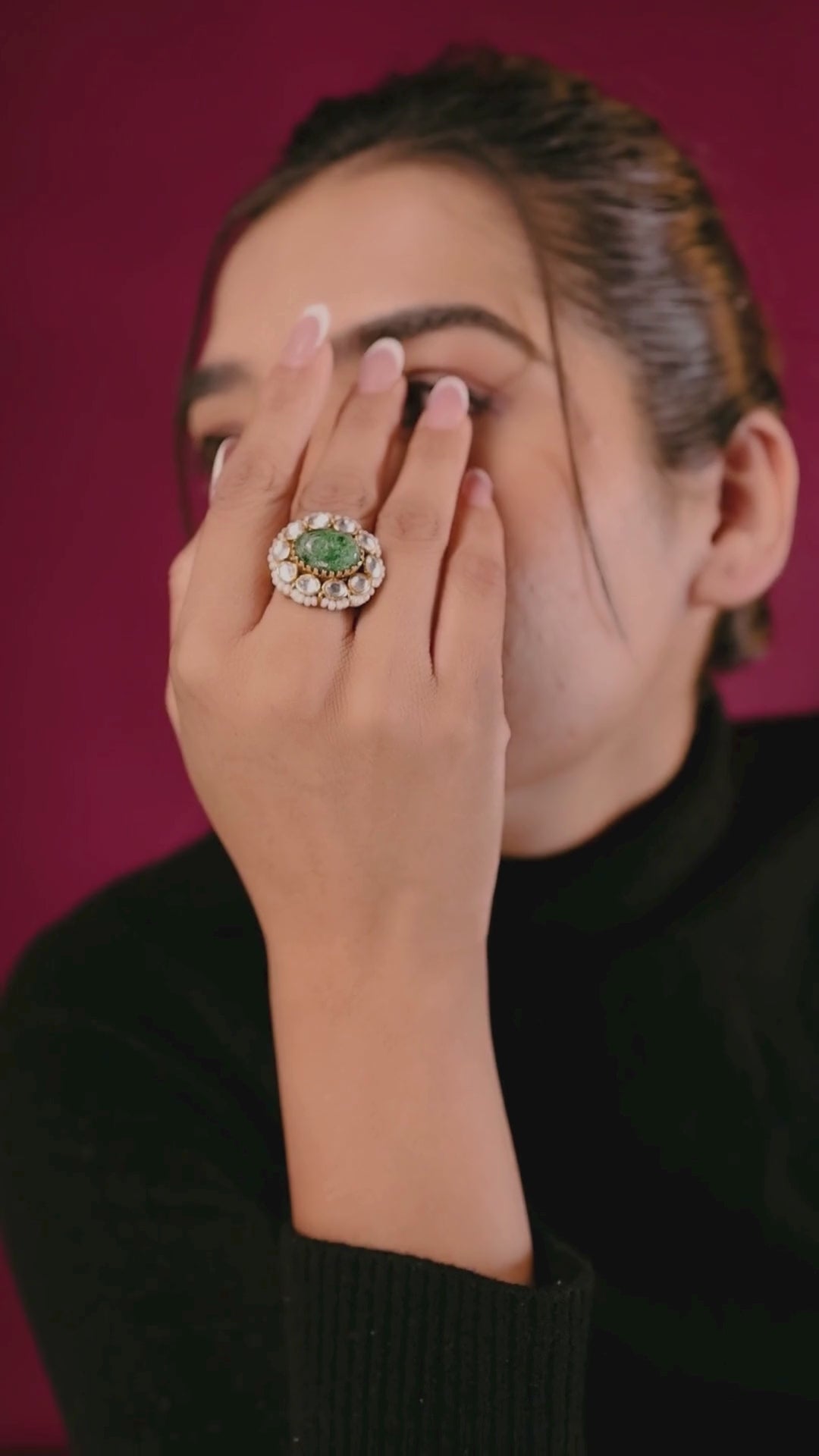 Green Polki Ring Green Polki Ring