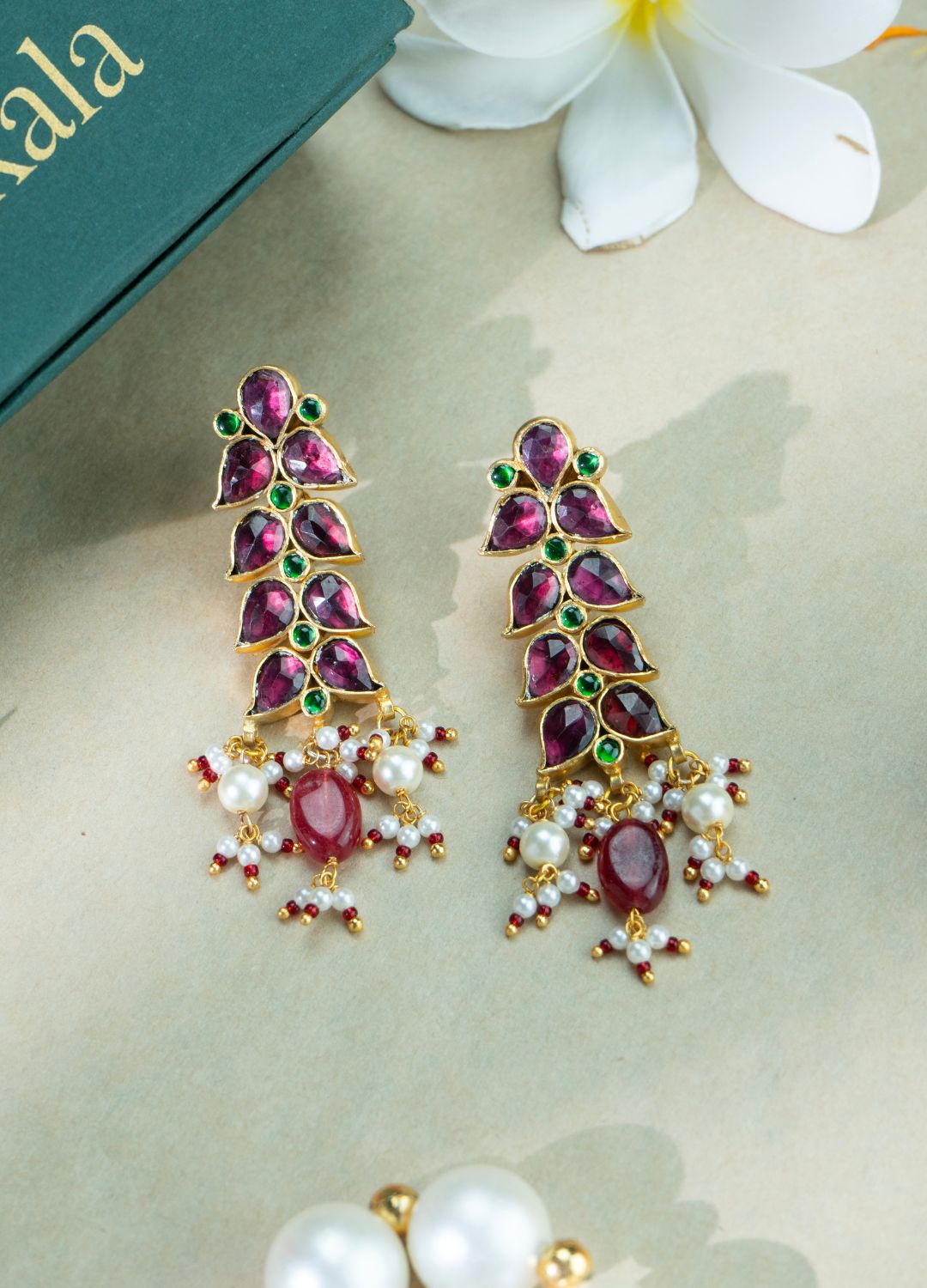 Rani Pink Long Earring