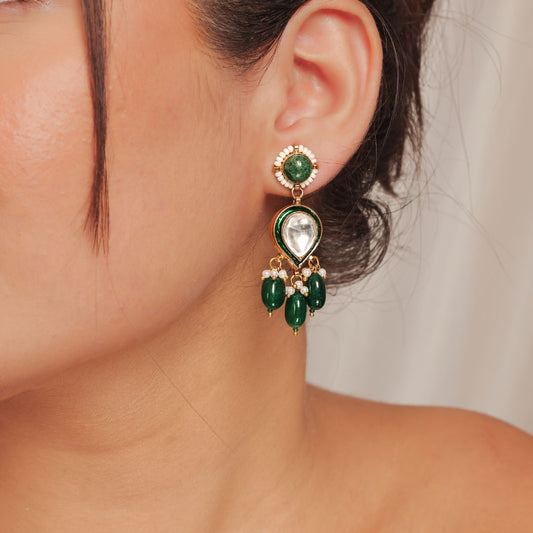 Green drop earring