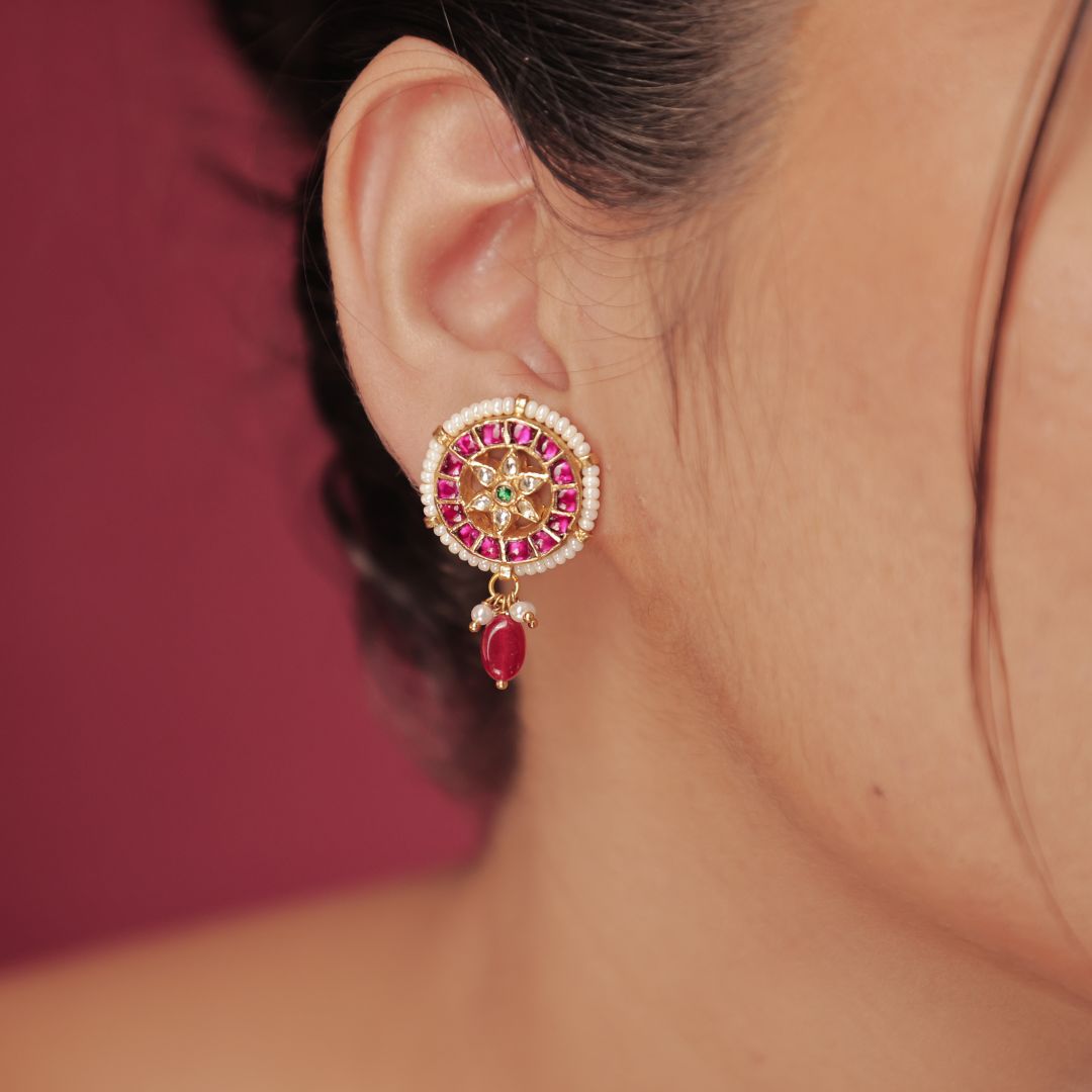 pink stud earrings