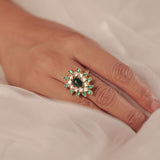 green polki ring