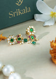 Kundan Earrings With Emerald Drops
