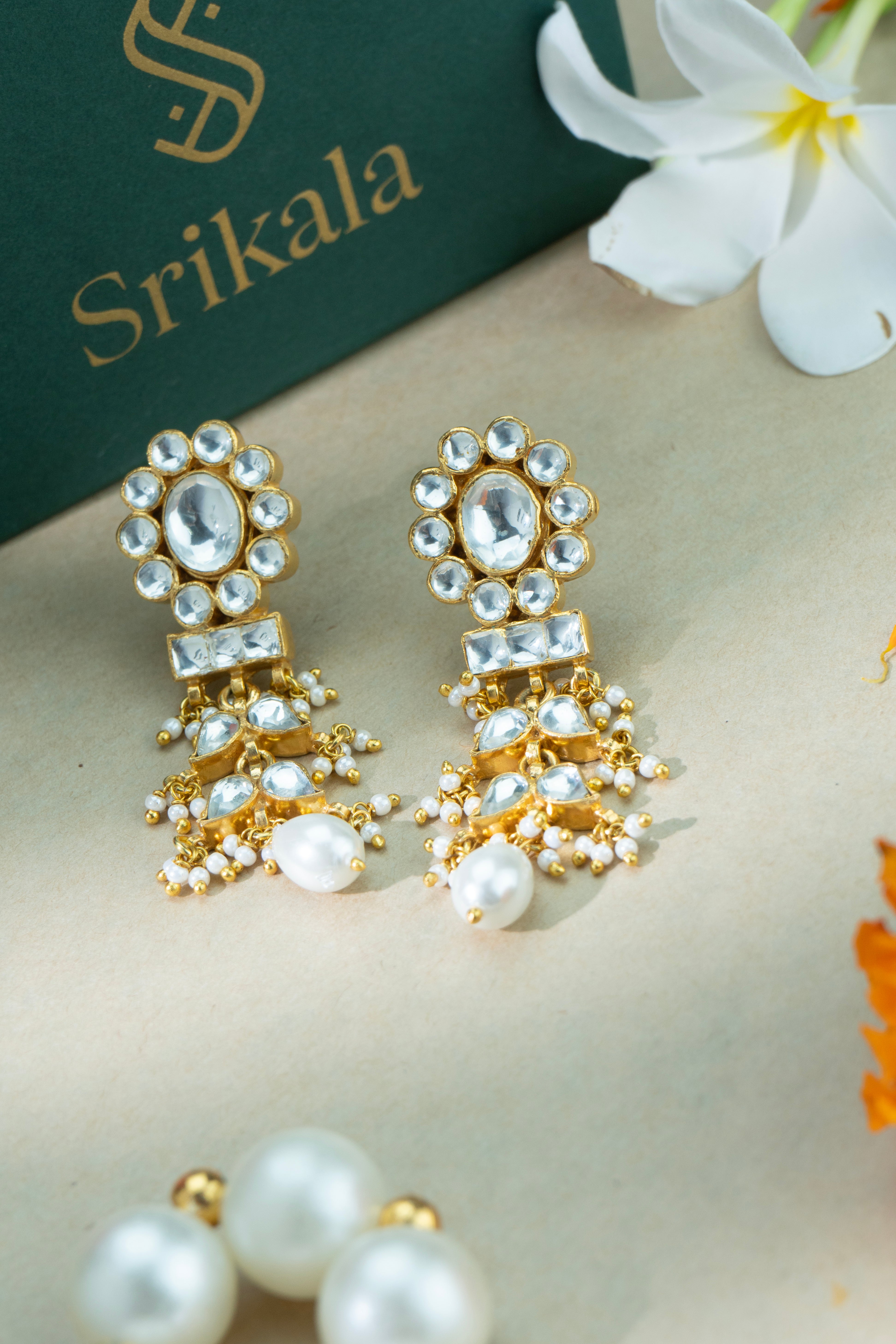 White Pearl Earrings