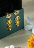 Golden Kundan Elegance Drop Earrings